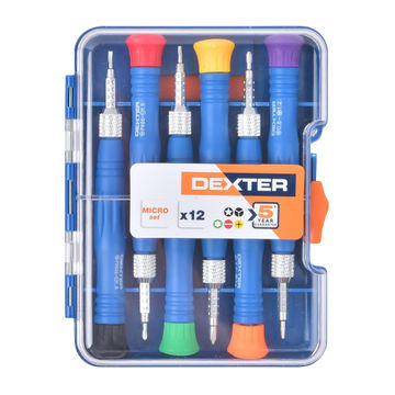 Set Of 6 Precision Screwdrivers Dexter 12 Tips