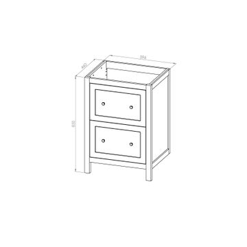 CHARM UBASIN CAB 2DRAWERS 60CM WHT MATT
