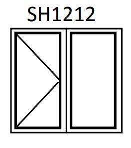 Aluminum window bronze  SH1212 w1200 x h1200mm