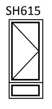 Aluminum window bronze  SH615 w600 x h1500mm