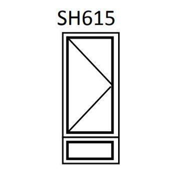 Aluminum window bronze  SH615 w600 x h1500mm
