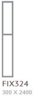 Aluminum window bronze  FIX324 w300 x h2400mm