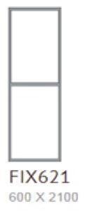 Aluminum window bronze sidelight FIX621 w600 x h2100mm
