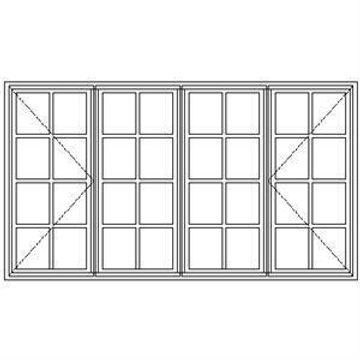 Window Hardwood ND22-CP Small Pane-w2150x1200mm