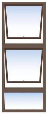 Aluminum window bronze  PTT615 w600 x h1500mm