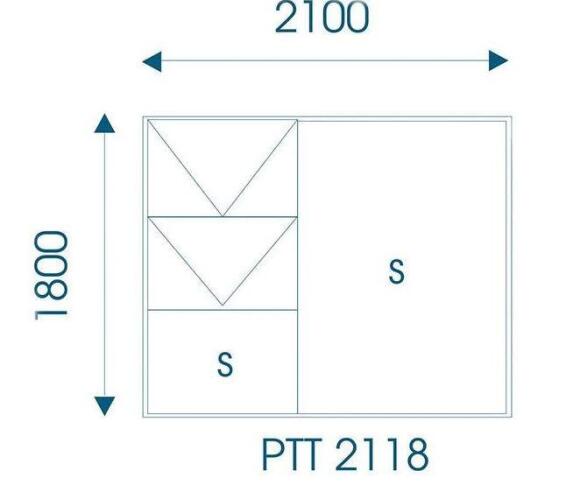Aluminum window bronze  PTT2118 w2100 x h1800mm