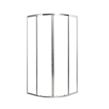 Shower corner entry quadrant Nerea clear glass silver 90X90X185CM