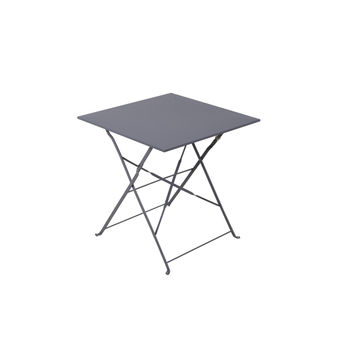 Naterial Flora Origami Steel Patio Table Dark Grey L70cmxW70cm (Excluding Chairs)