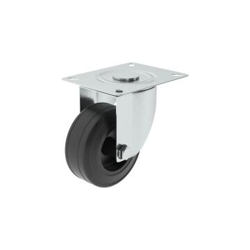 Caster Wheel with Plate Indoor/Outdoor Standers Black 80mm