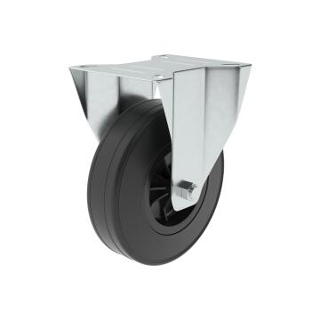 Caster Wheel Single Direction Plate Indoor and Outdoor Standers Black 125mm