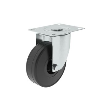 Caster Wheel with Plate Indoor and Outdoor Standers Black 100mm