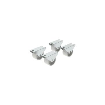 Caster wheel single direction plate indoor STANDERS white 4 piece 25mm