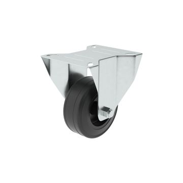 Caster Wheel Single Direction with Plate Indoor and Outdoor Standers Black 80mm