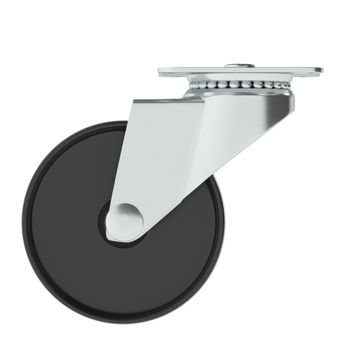 Caster Wheel with Plate Indoor Standers Black 40mm