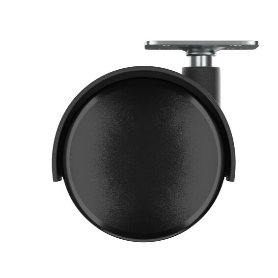 Caster Wheel with Plate Indoor Standers Black 40mm