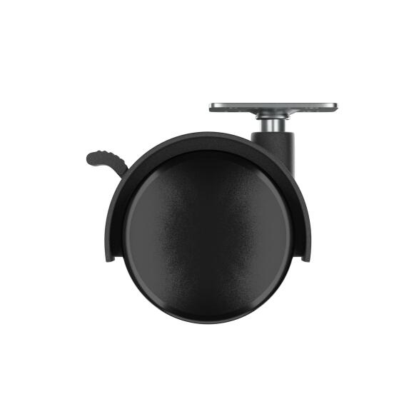 Caster Wheel with Plate and Brake Indoor Standers Black 40mm