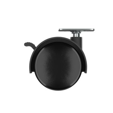 Caster Wheel with Plate and Brake Indoor Standers Black 40mm