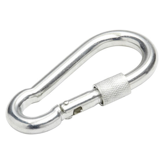 Snap hook screw nut silver 10x100mm 160kg standers