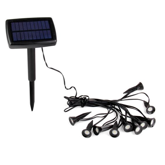 10 Mini Black Garland Garden Spike Solar light