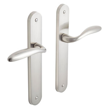 Door handles on plate keyless entry satin nickel finish agathe inspire