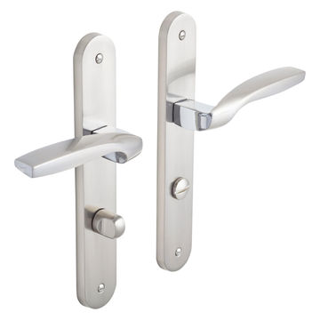 Door handles thumbturn entry INSPIRE Claire satin nickel only to be installed in new doors with bathroom/toilet lock body sold separately  