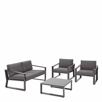 Naterial Lyra Aluminium & Textile 4 Piece Patio Set Dark Grey