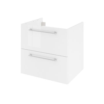 Single basin cabinet pack 2 drawers SENSEA Remix white 60x58x48cm