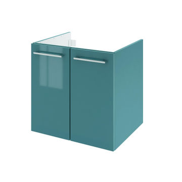 Single basin cabinet pack 2 doors SENSEA Remix laguna green 60x58x48cm