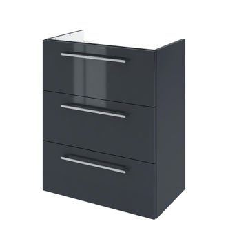Single basin cabinet pack 3 drawers SENSEA Remix paris grey 60x73x33cm