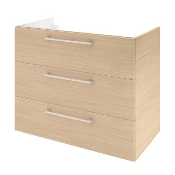 Single basin cabinet pack 3 drawers SENSEA Remix natural oak 90x58x48cm