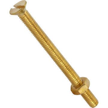 Bolt and nut countersunk head solid brass 4.0x50mm 10pc standers