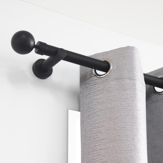 1pc single fix curtain bracket aa graph mat black d28 92mm inspire