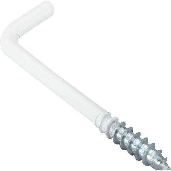 Cup hooks square white powder coated 4.5x60mm 4pc standers