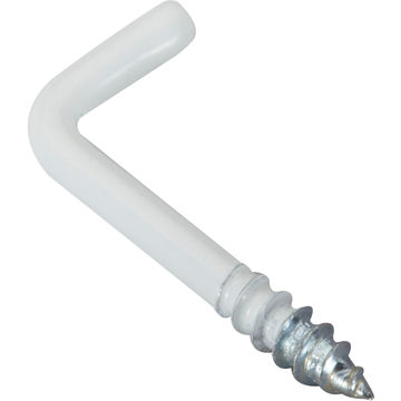 Cup hooks square white powder coated 3.0x30mm 20pc standers