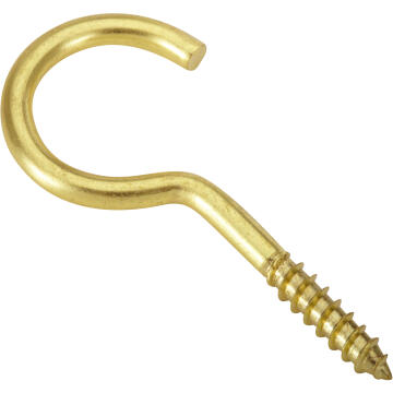 Cup hooks brass plated 5.0x40mm 4pc standers