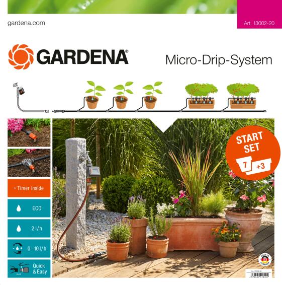 Gardena drip irrigation starter set for pots 15 meter with automatic water control