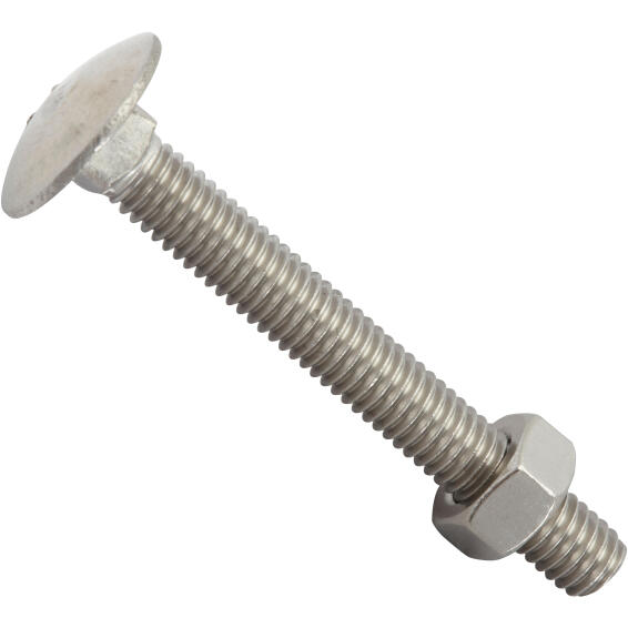 Carraige bolt and nut stainless steel 6.0x50mm 4pc standers