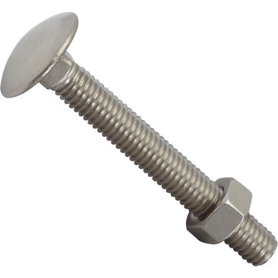 Carraige bolt and nut stainless steel 5.0x40mm 6pc standers