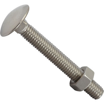 Carraige bolt and nut stainless steel 5.0x40mm 6pc standers