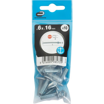 Roofing bolts and nuts stainless steel 6.0x16mm 10pc standers