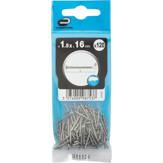 Flat head nail stainless steel 1.5x16mm 120pc standers
