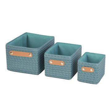 Sensea Paille Set of 3 Storage baskets Miami-Blue