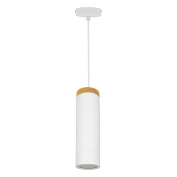 INSPIRE Pendant lamp GU10 1x42W  Iron and Wood Matt White Minaki