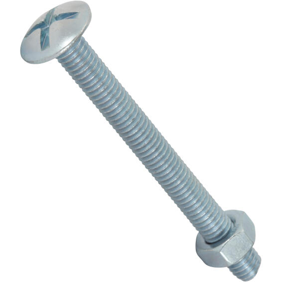 Roofing bolts and nuts zinc plated 6.0x60mm 6pc standers