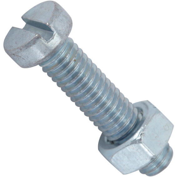 Machine screws and nuts slotted cheese head zinc plated 6.0x25mm 10pc standers