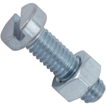 Machine screws and nuts slotted cheese head zinc plated 6.0x20mm 12pc standers