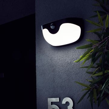 Wall Solar Light Plastic Matt black finish Cool white