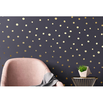 VINYL IMPERFECT DOTS GLD 34CM X 100CM