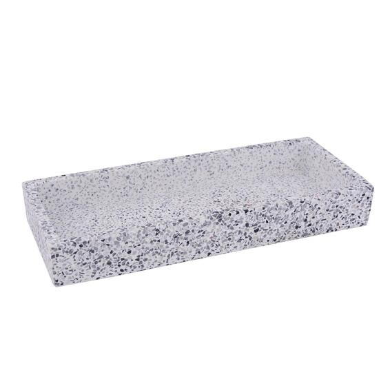 Sensea Terrazo Bathroom Tray White W9.5cmxD24.1cmxH3.5cm
