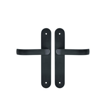 Door handles on plate keyless matt black finish lena 195mm inspire